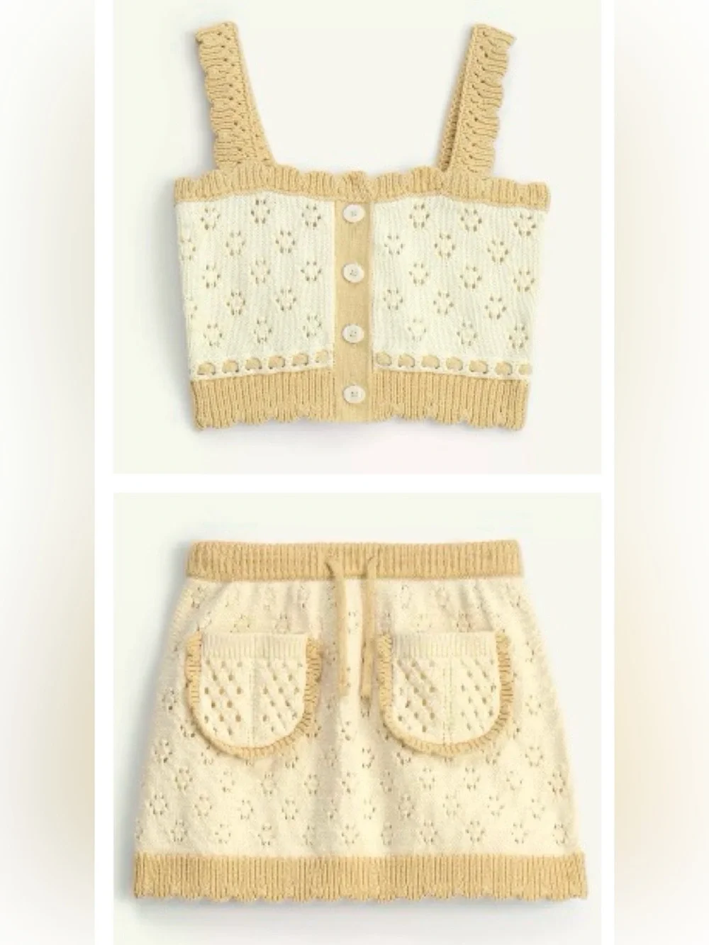 Zara Limited Edition Knit Top and Skirt size 7